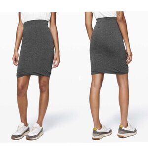 Lululemon Boulevard Bliss Skirt 8 Black White Travel Stretch Ruched Hem …